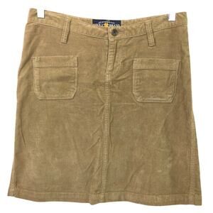 Lucky Brand Women's Tan 70's Inspired Corduroy Front Pocket Mini Skirt Size 4